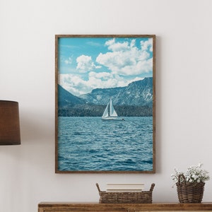 Lake Tahoe print, Lake Tahoe poster, Lake Tahoe foto, Lake Tahoe reizen, Emerald Bay Tahoe print, Sierra Nevada Mountains - optioneel frame