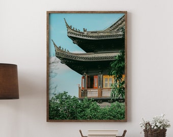 Japanese Pagoda Print: Traditional Asian Architecture Poster