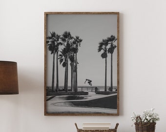 Venice Beach Skateboard Photo Poster: California Beach Print