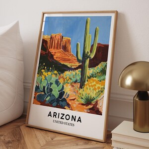 Arizona Druck, Arizona Poster, Kaktus Wandkunst, Arizona Saguaro National Park, Wüstendruck, Südwestern Dekor - Optionaler Rahmen