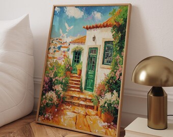 Lisbon Old Portuguese House Poster: Vintage Travel Art