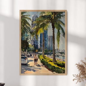 Miami poster, Miami Art Print, Miami schilderij, Miami Wall Art, Florida poster, Miami Travel Print, verjaardagscadeau - optionele lijst