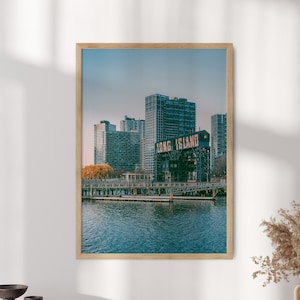 Foto de Long Island, impressão de pôster de Long Island, decoração de parede da cidade de Long Island, pôster de viagens da cidade de Long Island, pôster de Nova York - moldura opcional