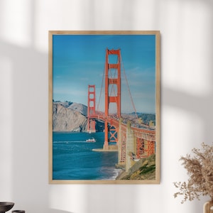 Golden Gate Bridge, San Francisco Kunstdruck, San Francisco Bay Region Druck, Kalifornien Stadt Kunst, Reisegeschenkideen - optionaler Rahmen