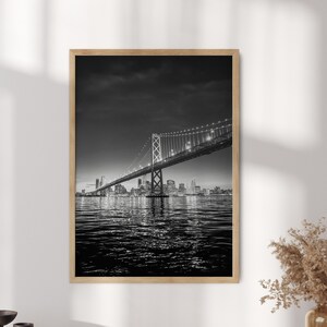 Golden Gate Poster Brücke, San Francisco Druck, Schwarz Weiß Foto, San Francisco Bay Region Druck, Kalifornien Stadt Kunst - Optionaler Rahmen