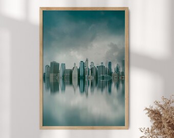 New York Cityscape Print: Manhattan Skyline Art