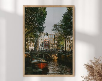 Amsterdam Grachtenhaus Kunstdruck: Reisefotografie Poster