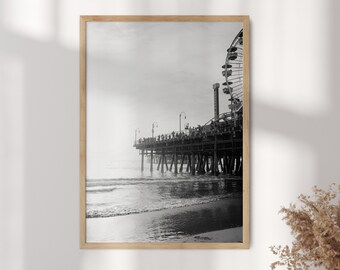 Santa Monica Pier Print: Schwarzweiß Küsten Fotografie
