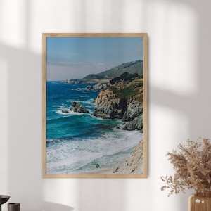 Big Sur Poster, Big Sur Kunstdruck, Big Sur Wandkunst, Big Sur Wand Fotografie, Karte Poster, Reiseposter, Ozean Wanddekor - Optionaler Rahmen