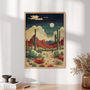 Arizona Druck, Arizona Poster, Kaktus Wandkunst, Arizona Saguaro National Park, Wüstendruck, Südwestern Dekor - Optionaler Rahmen