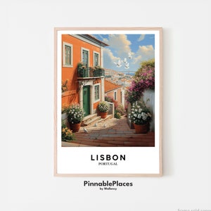 Lisbon Poster, Lisbon Print, Lisbon Wall Art, Lisbon Travel Print, Lisbon Painting, Portugal Travel Poster, Europe Poster - Digital File