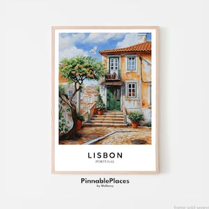 Lisbon Poster, Lisbon Print, Lisbon Wall Art, Lisbon Travel Print, Lisbon Painting, Portugal Travel Poster, Europe Poster - Digital File