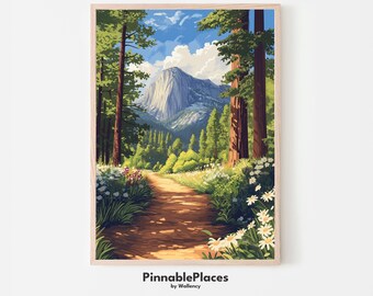 Plakat z Parku Narodowego Yosemite: Anime El Capitan Art Print (plik cyfrowy)