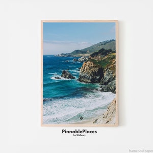Big Sur Poster, Big Sur Kunstdruck, Big Sur Wandkunst, Big Sur Wand Fotografie, Karte Poster, Reiseplakat, Ozean Wand dekor - Digitale Datei