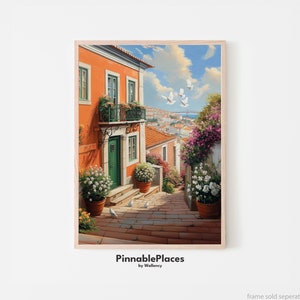 Lisbon Poster, Lisbon Print, Lisbon Wall Art, Lisbon Travel Print, Lisbon Painting, Portugal Travel Poster, Europe Poster - Digital File