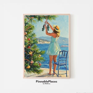 Bonito póster, Niza Riviera Francesa, impresión de la Costa Azul, póster de la Costa Azul, regalos de viaje, impresión artística de Francia, ideas para regalos de Navidad - Archivo digital