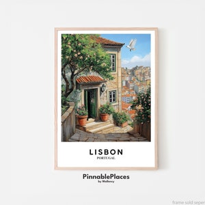 Lisbon Poster, Lisbon Print, Lisbon Wall Art, Lisbon Travel Print, Lisbon Painting, Portugal Travel Poster, Europe Poster - Digital File
