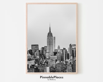 Empire State Building Print: Black and White New York Cityscape (Digital File)