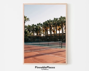 Tennis Court Palm Tree Photo: Miami Wall Art (Digital File)