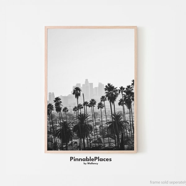 Los Angeles Poster, Los Angeles Downtown Wall Art, zwart-wit foto, Los Angeles Photography, Californië Travel Poster - digitaal bestand