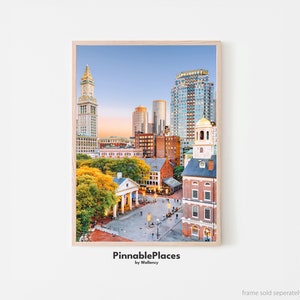 Boston Poster, Boston Photography, Boston Wall Art, Boston City Travel Poster, Boston Harbor Print, Massachusetts Poster - Digital File
