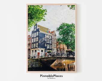Fotografia da Amsterdam Canal House: pôster de viagem (arquivo digital)