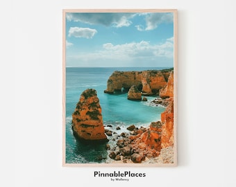 Foto da paisagem marinha do Algarve, Portugal: Coastal Cliff Art (arquivo digital)