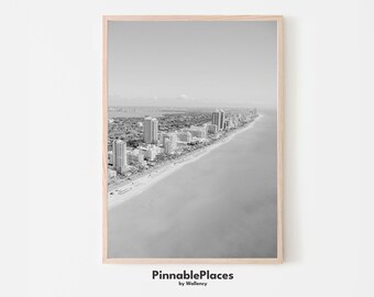 Miami Beach Photo Print: Black and White Travel Poster (Digital File)