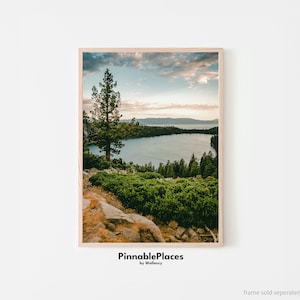 Lake Tahoe Druck, Lake Tahoe Poster, Lake Tahoe Foto, Lake Tahoe Reise, smaragdgrün Bay Tahoe Druck, Berge der Terra Nevada - Digitale Datei