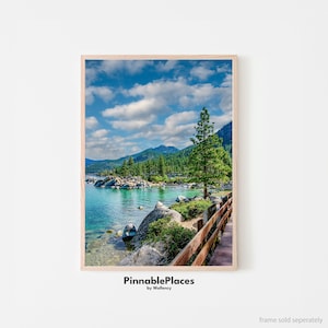 Lake Tahoe Druck, Lake Tahoe Poster, Lake Tahoe Foto, Lake Tahoe Reise, smaragdgrün Bay Tahoe Druck, Berge der Terra Nevada - Digitale Datei