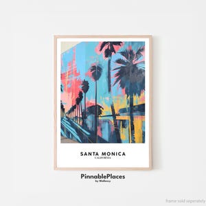 Santa Monica Poster, Santa Monica Art Print, Santa Monica Wall Art, California Travel Wall Art, Home Decor, Birthday Gifts - Digital File