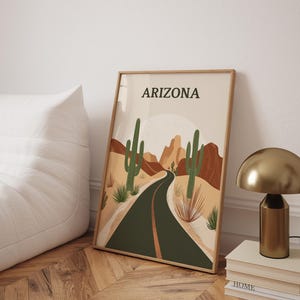 Arizona Druck, Arizona Poster, Kaktus Wandkunst, Arizona Saguaro National Park, Wüstendruck, Südwestern Dekor - Optionaler Rahmen