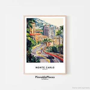モナコ F1 ポスター、モナコ グランプリ プリント、フォーミュラ 1 ウォール アート、モナコ アート プリント、モナコ トラベル プリント、モンテ カルロ ポスター - デジタル ファイル