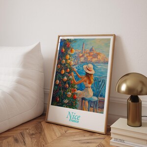 Póster de Niza, impresión de Francia, Niza Riviera Francesa, impresión de la Costa Azul, póster de la Costa Azul, regalos de viaje, ideas para regalos de Navidad (marco opcional)