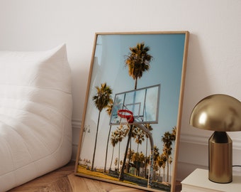 Venice Beach Basketball Court Print: California Travel Poster