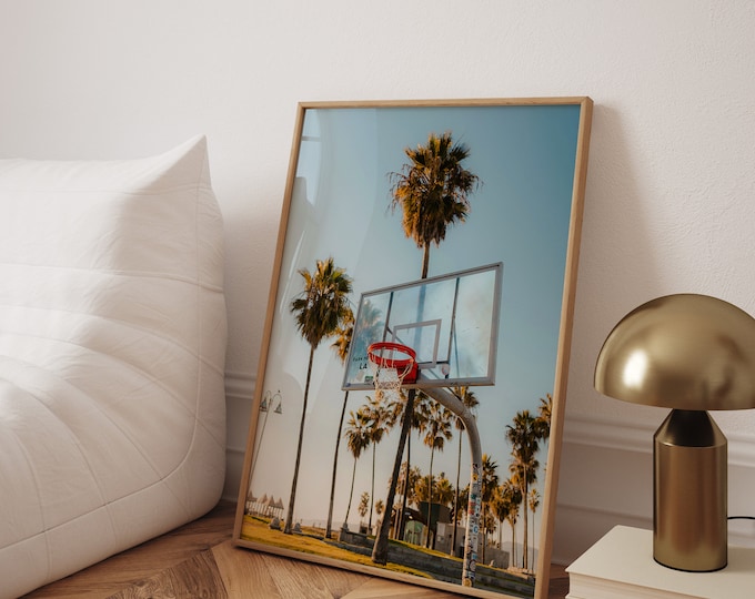 Venice Beach Basketball Court Print: California Travel Poster
