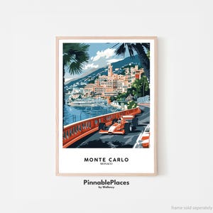 モナコ F1 ポスター、モナコ グランプリ プリント、フォーミュラ 1 ウォール アート、モナコ アート プリント、モナコ トラベル プリント、モンテ カルロ ポスター - デジタル ファイル