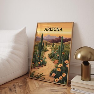 Arizona Druck, Arizona Poster, Kaktus Wandkunst, Arizona Saguaro National Park, Wüstendruck, Südwestern Dekor - Optionaler Rahmen