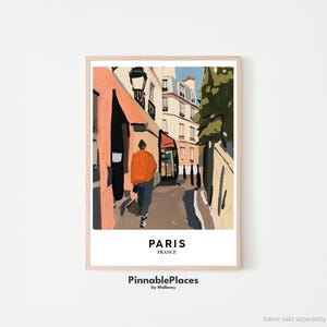 Poster Parijs, kunst aan de muur Parijs, Parijs Art Print, Parijs reisposter, cadeau kunstliefhebber, poster Frankrijk, aangepaste tekst - digitaal bestand