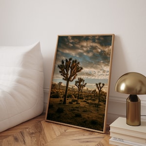 Joshua Tree Poster, Joshua Tree Druck, Joshua Tree Foto, Joshua Tree Nationalpark, Sonnenuntergang Fotodruck, Mojave-Wüste Druck – optionaler Rahmen