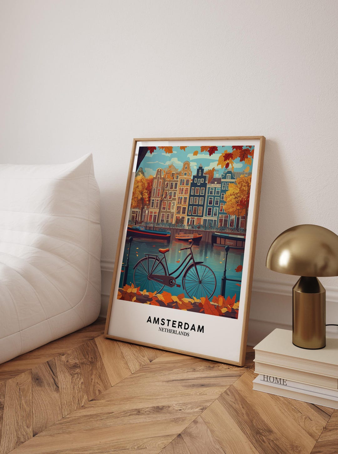 Amsterdam Canal Art Print: Netherlands Travel Poster - Etsy
