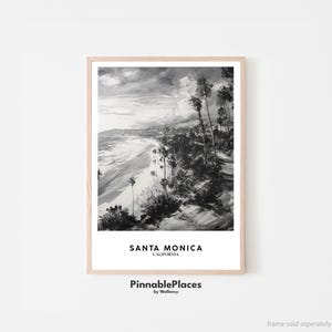 Santa Monica Poster, Santa Monica Art Print, Santa Monica Wall Art, Beach Art, California Travel Poster, LA Art Print- Digital File