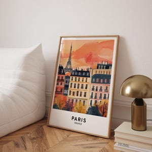 Paris Poster, Paris Wandkunst, Paris Kunstdruck, Paris Reiseplakat, Eiffelturm Druck, Geschenk für Kunstliebhaber, Frankreich - Optionaler Rahmen