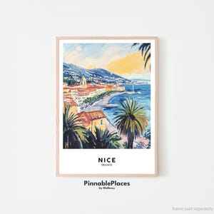 Bonito póster, bonita impresión, bonita pintura, bonita impresión de Francia, Riviera Francesa, impresión de Francia, impresión de viaje, póster de la Costa Azul - Archivo digital