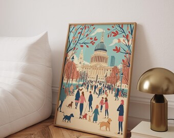 St. Paul's Cathedral Print: London Cityscape Poster, Nursery Wall Art