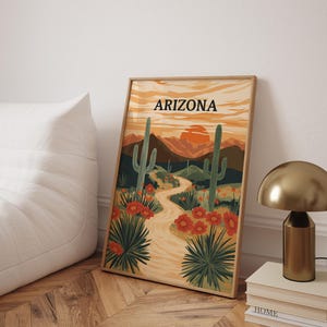Arizona Druck, Arizona Poster, Kaktus Wandkunst, Arizona Saguaro National Park, Wüstendruck, Südwestern Dekor - Optionaler Rahmen