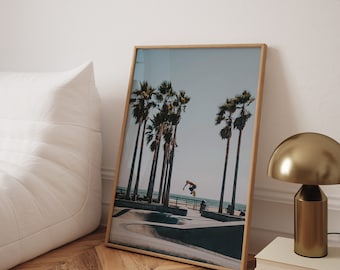 Venice Beach Skateboard Photo Poster: California Beach Print