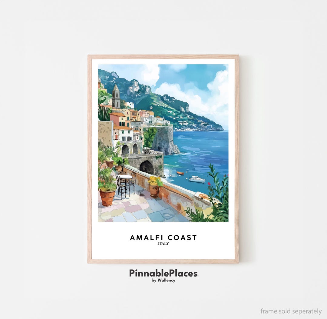 アマルフィ海岸のアートプリント：イタリアの海岸風景（デジタル