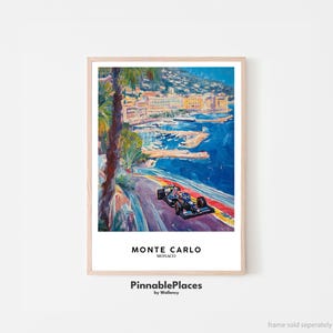 モナコ F1 ポスター、モナコ グランプリ プリント、フォーミュラ 1 ウォール アート、モナコ アート プリント、モナコ トラベル プリント、モンテ カルロ ポスター - デジタル ファイル