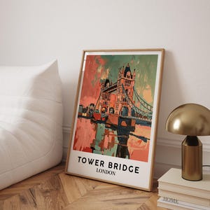 Tower Bridge Gouache Print: London Cityscape Wall Art